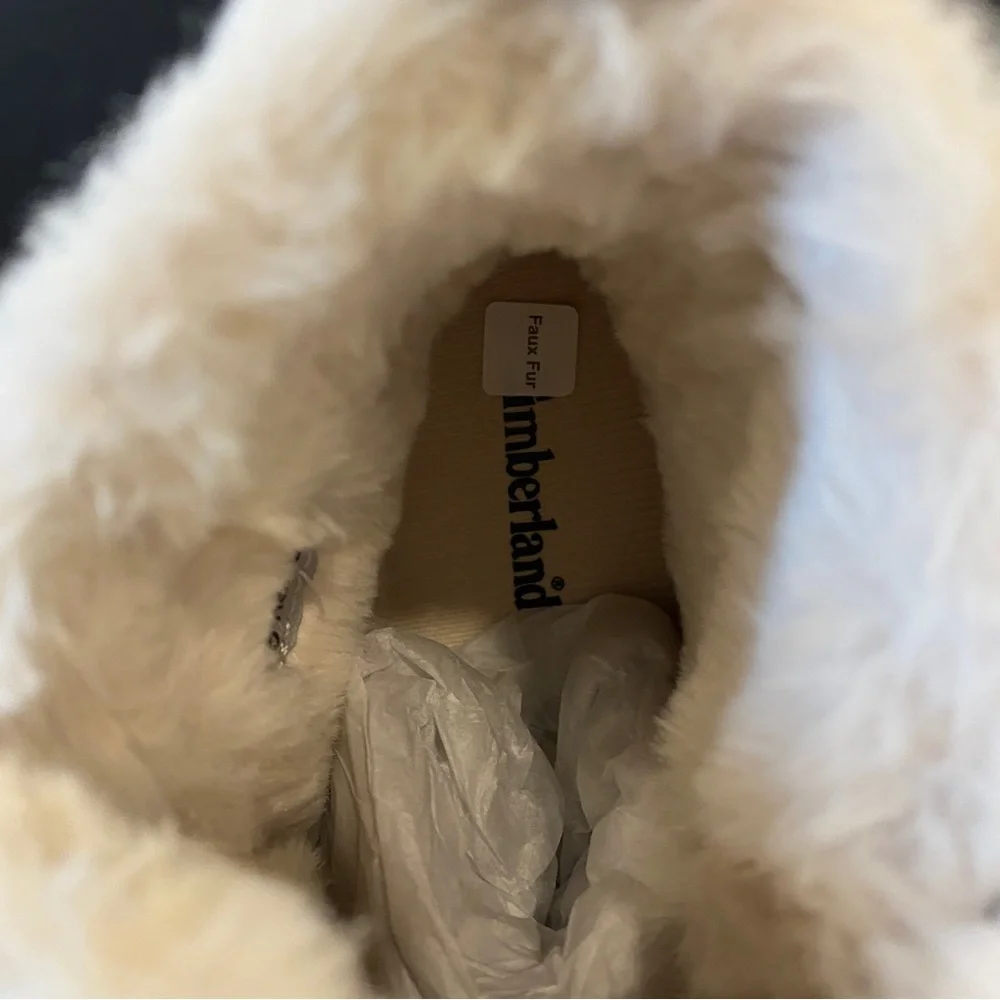 Timberland Women's Light Beige Shearling-Lined Ankle Boots - Picture 9 of 11